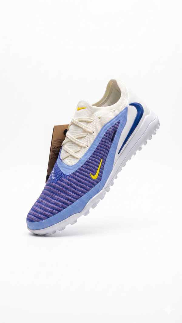 حذاء كرة القدم Nike Phantom 6 Low Elite FG - أزرق (بدون مسامير)